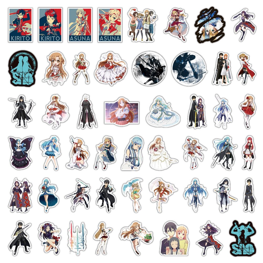 10/30/50/100PCS Sword Art Online Stickers Anime Cool Cartoon Sao Decals DIY Suitcase Fridge Laptop Phone Sticker Kids Toy Gift