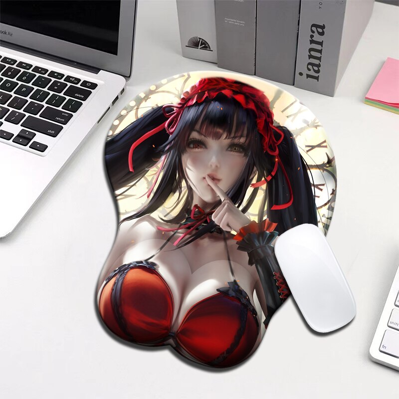 version anime 3d mouse pad wristbands Cartoon Creative sexy mouse pad Chest beauty mouse pad Free Shipping