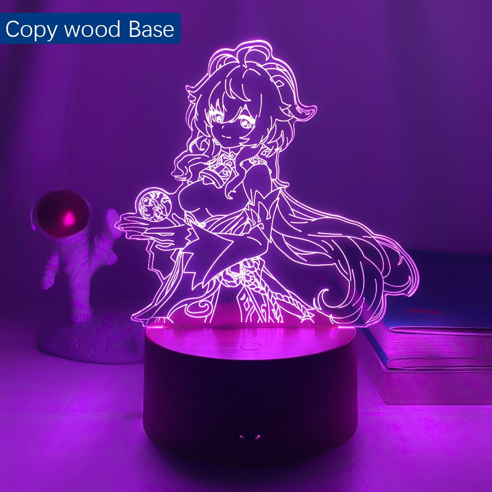 Acrylic Led Night Lamp Genshin Impact Ganyu Led Night Light Game