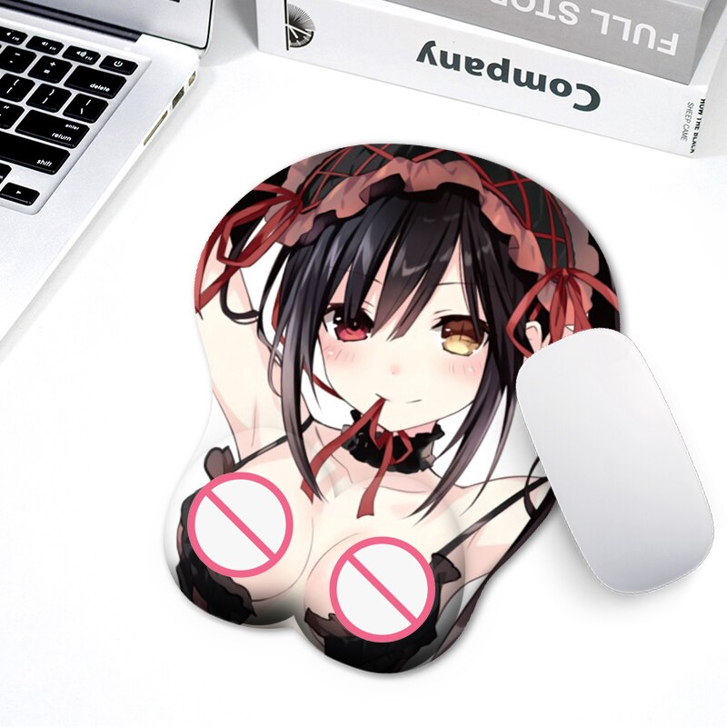 3D wrist strap mouse pad with silicone wrist strap mouse pad anime sexy Ganyu Kokomi protective pad for PC game player mouse pad