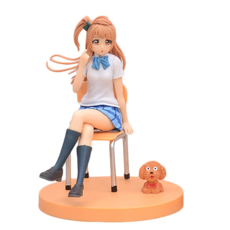 Hot Anime LoveLive!School idol project Figure Nishikino Maki Minami Kotori School Uniform Sitting Cute Puppy Model 14CM PVC Gift