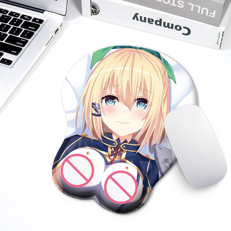 3D wrist strap mouse pad with silicone wrist strap mouse pad anime sexy Ganyu Kokomi protective pad for PC game player mouse pad