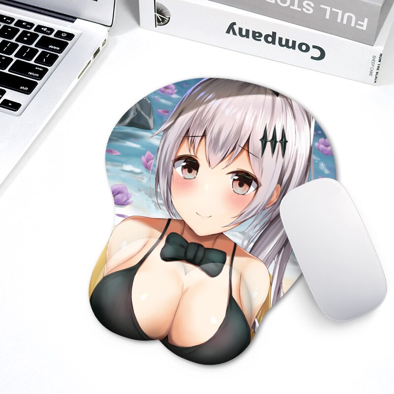 New Japanese anime silicone 3d mouse pad Leica fabric wrist strap cartoon creative sexy mouse pad chest mouse pad