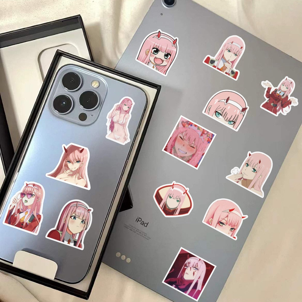 10/30/60PCS Anime DARLING in the FRANXX Stickers Cute ZERO TWO Graffiti Decals DIY Phone Suitcase Fridge Stationary Classic Toys