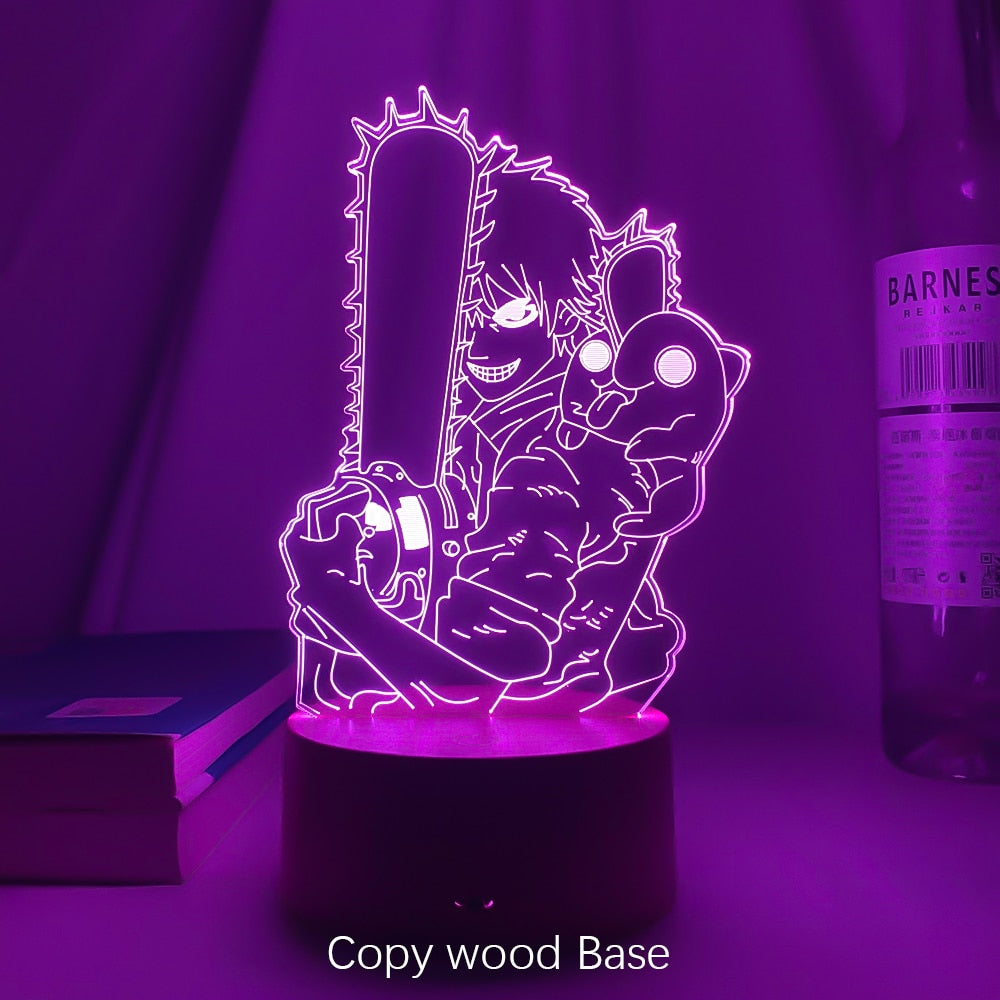 Newest Anime Led Light Chainsaw Man for Bedroom Decoration Nightlight Birthday Gifts Room Decor Table 3d Lamps Chainsaw Man