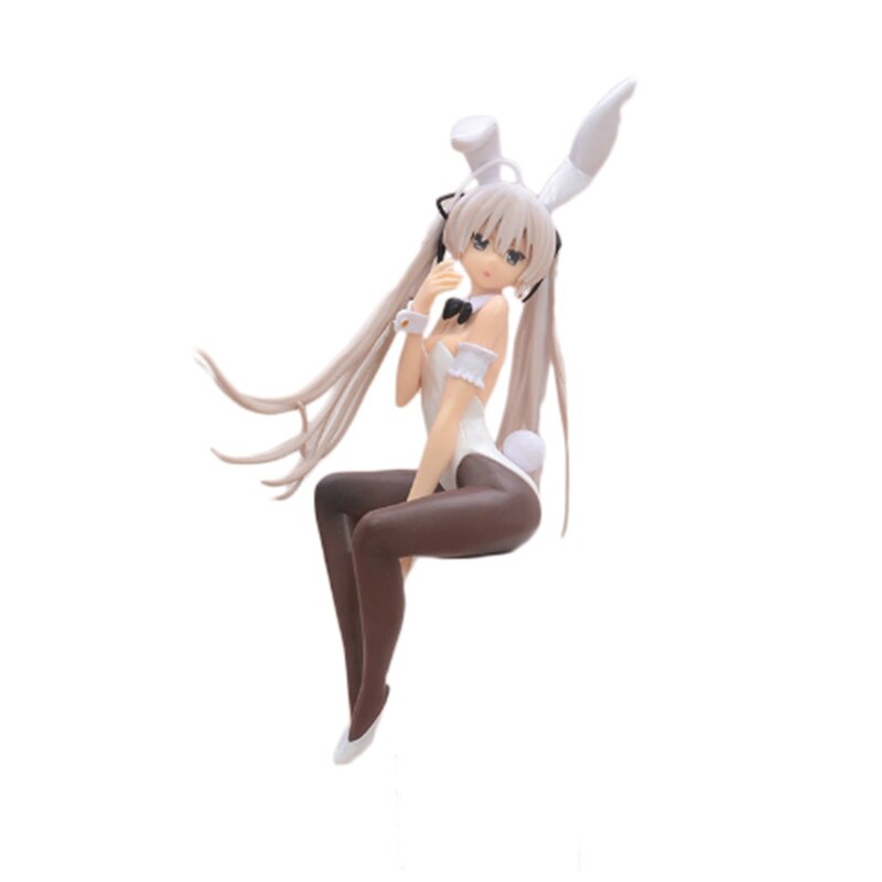 Anime Role Kasugano Sora Figure Rabbit Girl Black Silk Sexy Model Toy Gift 17CM Action Figure Doll Pressing Instant Noodles