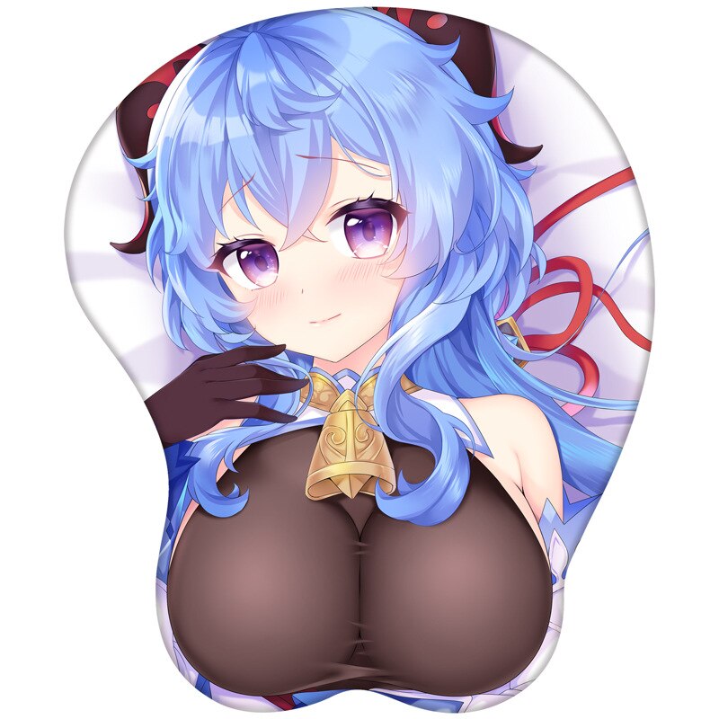 Genshin Impact Ganyu Cosplay Props Sexy Mouse Pad 3D Breast Mousepad Wrist Rest Silicone Creative Mouse