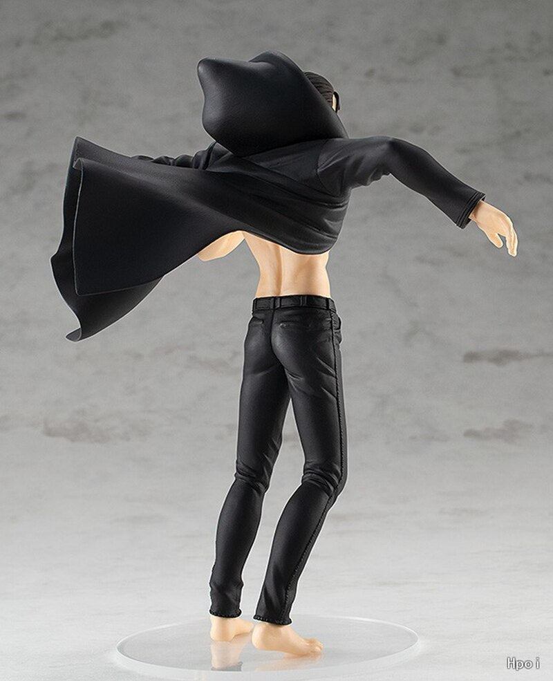 Anime Eren Jaeger Figure Attack On Titans Final Season Black Cloak Dress Up Model Toy Anime PVC Action 185mm Figurine Toys