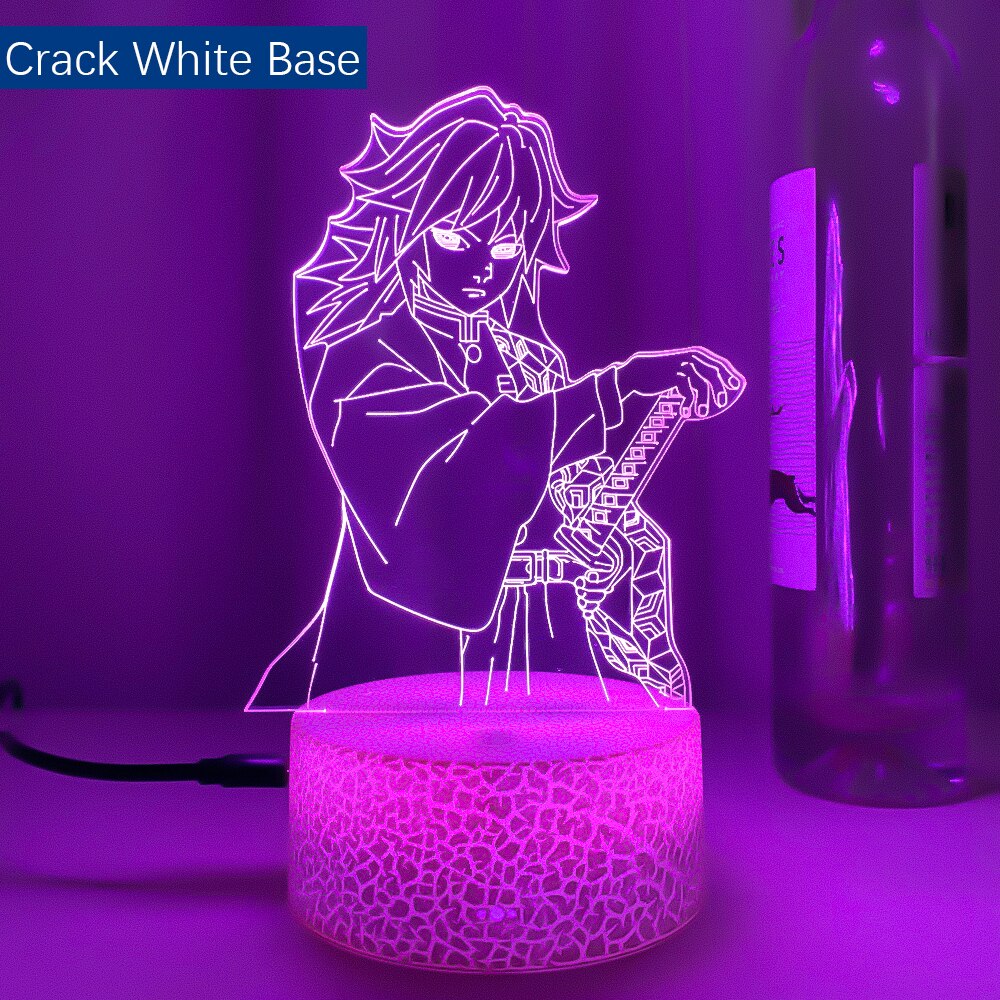 Led Light Anime Demon Slayer Giyu Tomioka for Child Bedroom Decor Lighting Birthday Gift Manga 3d Night Lamp Kimetsu No Yaiba