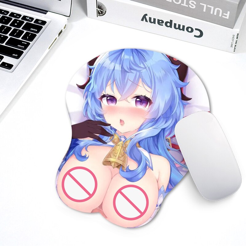 Yuan God Game Computer Creative Idea 3D Stereo Silicone Mouse Pad Anime Sexy Beauty Chest Hand Rest Mouse Pad