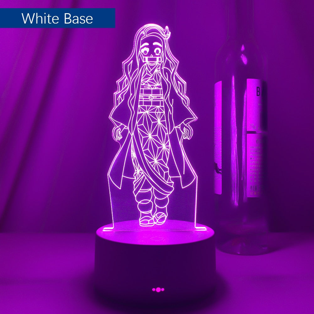 Kimetsu No Yaiba Nezuko Kamado Figure Led Night Light for Bedroom Decor Nightlight Kids Child Table 3d Lamp Demon Slayer Gifts