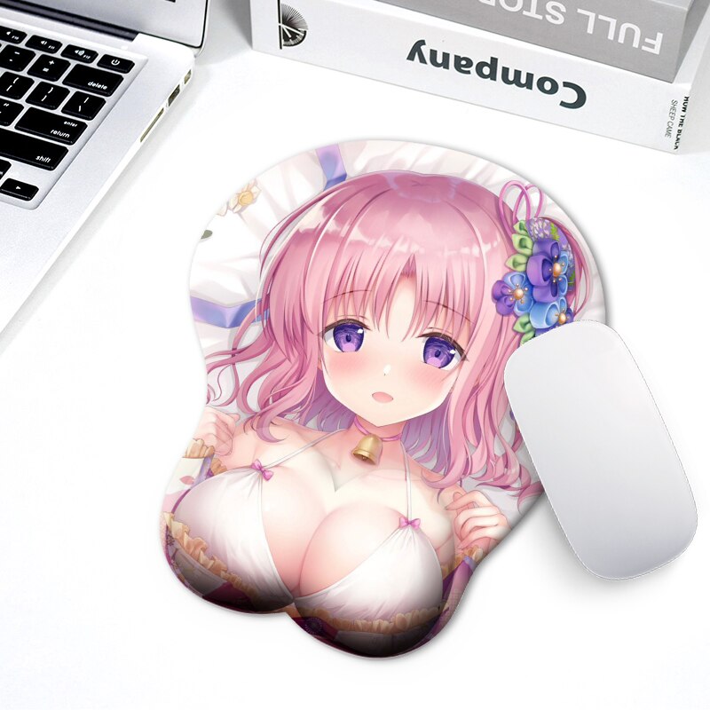 3D wrist rest mouse pad Cartoon Fujiwara Chika Game Silicone Sexy Japanese anime girl mouse pad for computer laptop