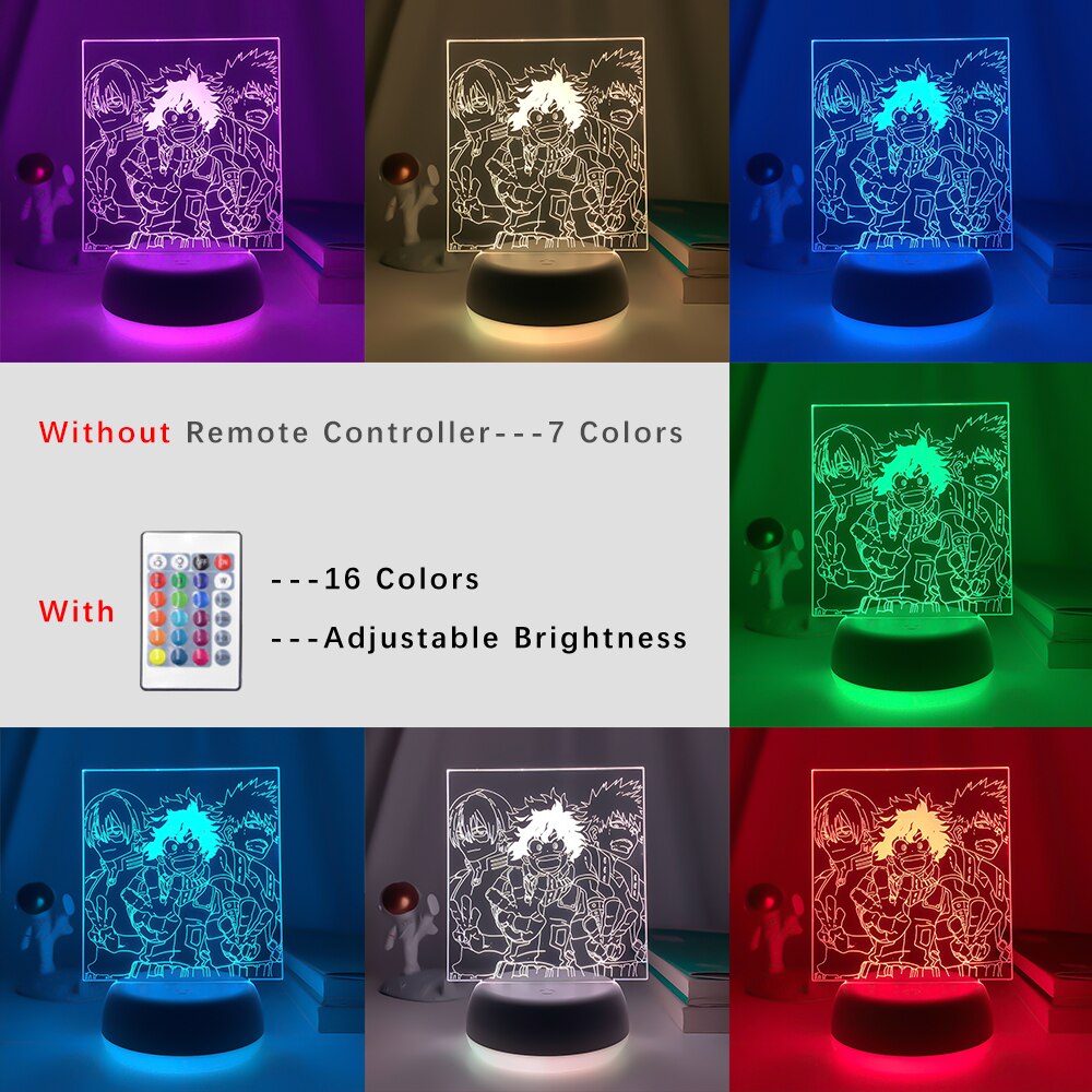 Anime Led Light My Hero Academia Deku Bakugo Shoto Todoroki for room Decor Home Lighting Birthday Gift 3d Led Lamp Manga MHA