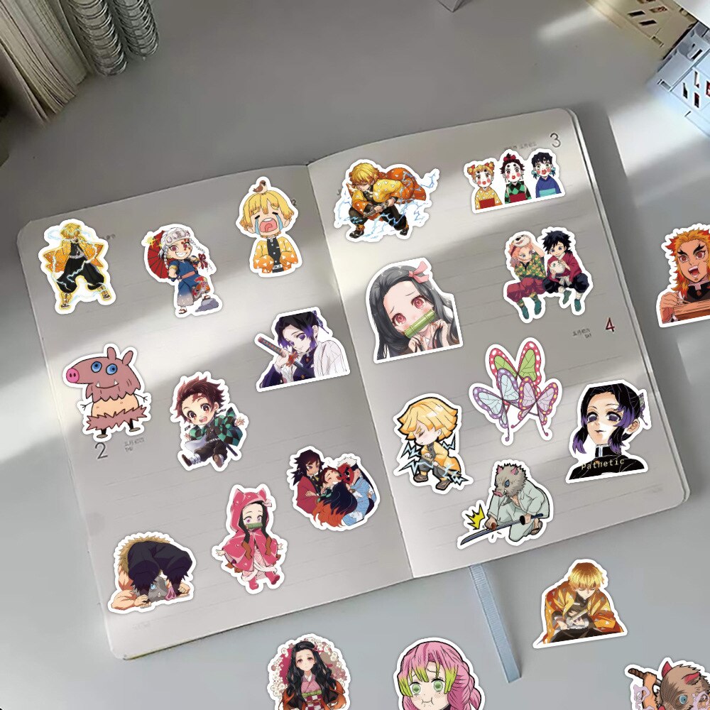 10/30/60/120PCS Cool Anime Demon Slayer Stickers Graffiti Decals Kids Toys DIY Laptop Suitcase Fridge Skateboard PVC Sticker