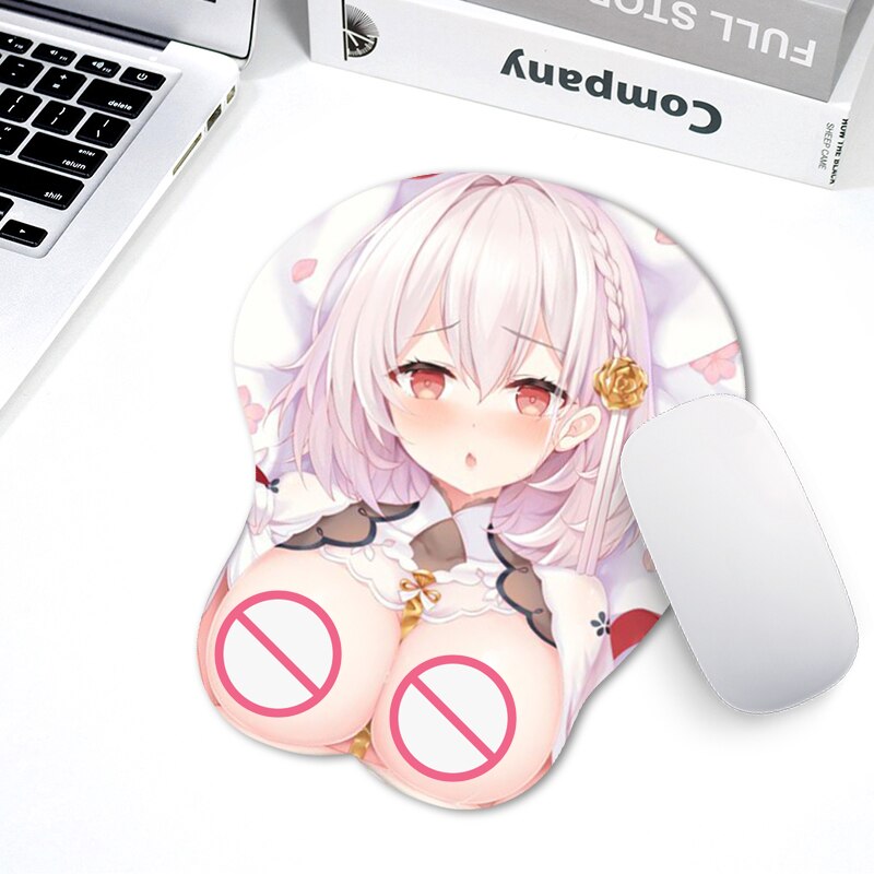 Yuan God Game Computer Creative Idea 3D Stereo Silicone Mouse Pad Anime Sexy Beauty Chest Hand Rest Mouse Pad