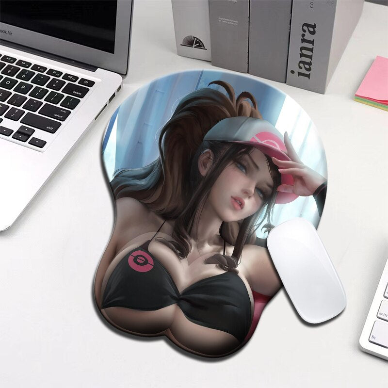 version anime 3d mouse pad wristbands Cartoon Creative sexy mouse pad Chest beauty mouse pad Free Shipping