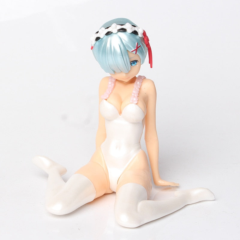 11.5CM Anime Figure Re:Life In A Different World From Zero Rem Sexy White  Pajamas Model Dolls Toy Gift Collect Boxed Ornament