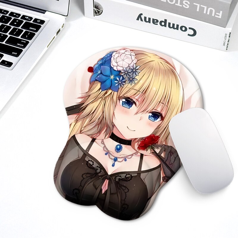 3D sexy girl creative high-quality animation gel mouse pad with wrist rest game mouse pad