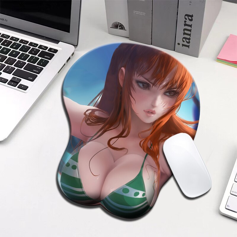 version anime 3d mouse pad wristbands Cartoon Creative sexy mouse pad Chest beauty mouse pad Free Shipping