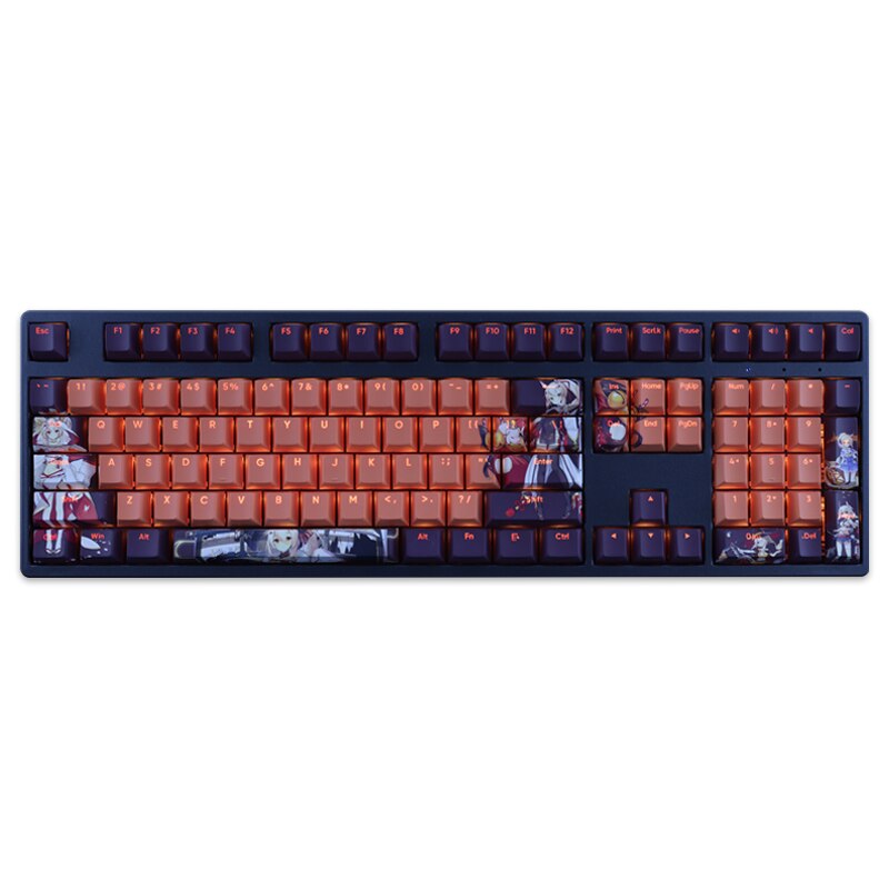 108 Keys/set Azur Lane IJN Ayanami Keycap PBT Dye Subbed Backlit Keycaps Anime Gaming Key Caps For ANSI 61 87 104 108 Layouts