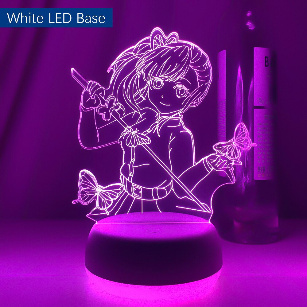 Anime Demon Slayer Tsuyuri Kanawo Figure Led Night Light for Girls Room Decor Nightlight Kimetsu No Yaiba Gift Table 3d Lamp