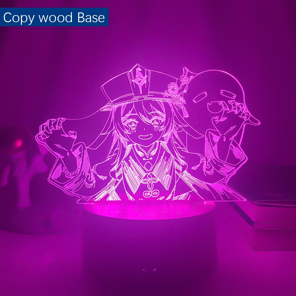 Newest 3d Led Night Light Genshin Impact Hutao Hot Game Lights for Bedroom Decor LED Light Atmosphere Bedside Night Lamps Gifts