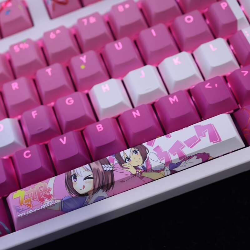 108 Keys/set Pretty Derby Special Week Keycap PBT Dye Subbed Backlit Keycaps Anime Gaming Key Caps For ANSI 61 87 104 108 Layout