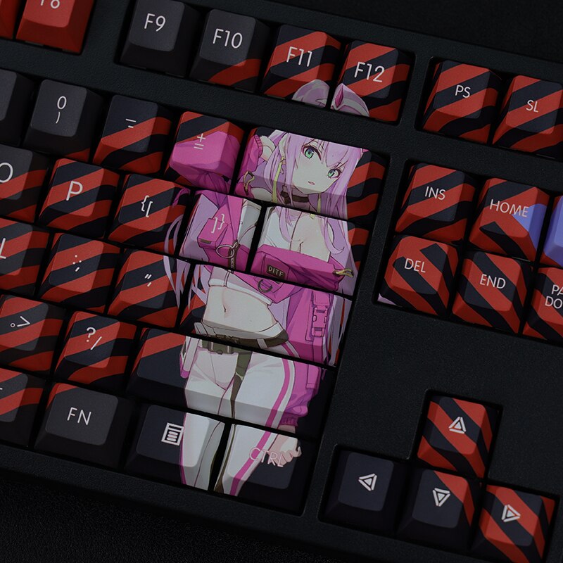 108 Keys/set 5 Sides PBT Dye Subbed Keycaps Cartoon Anime Gaming Key Caps Cherry Profile Keycap For Darling in the Franxx