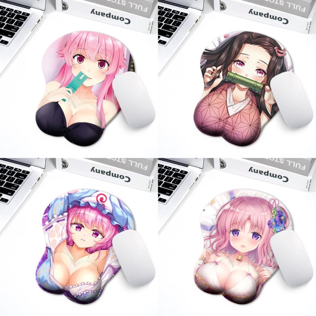 3D wrist rest mouse pad Cartoon Fujiwara Chika Game Silicone Sexy Japanese anime girl mouse pad for computer laptop