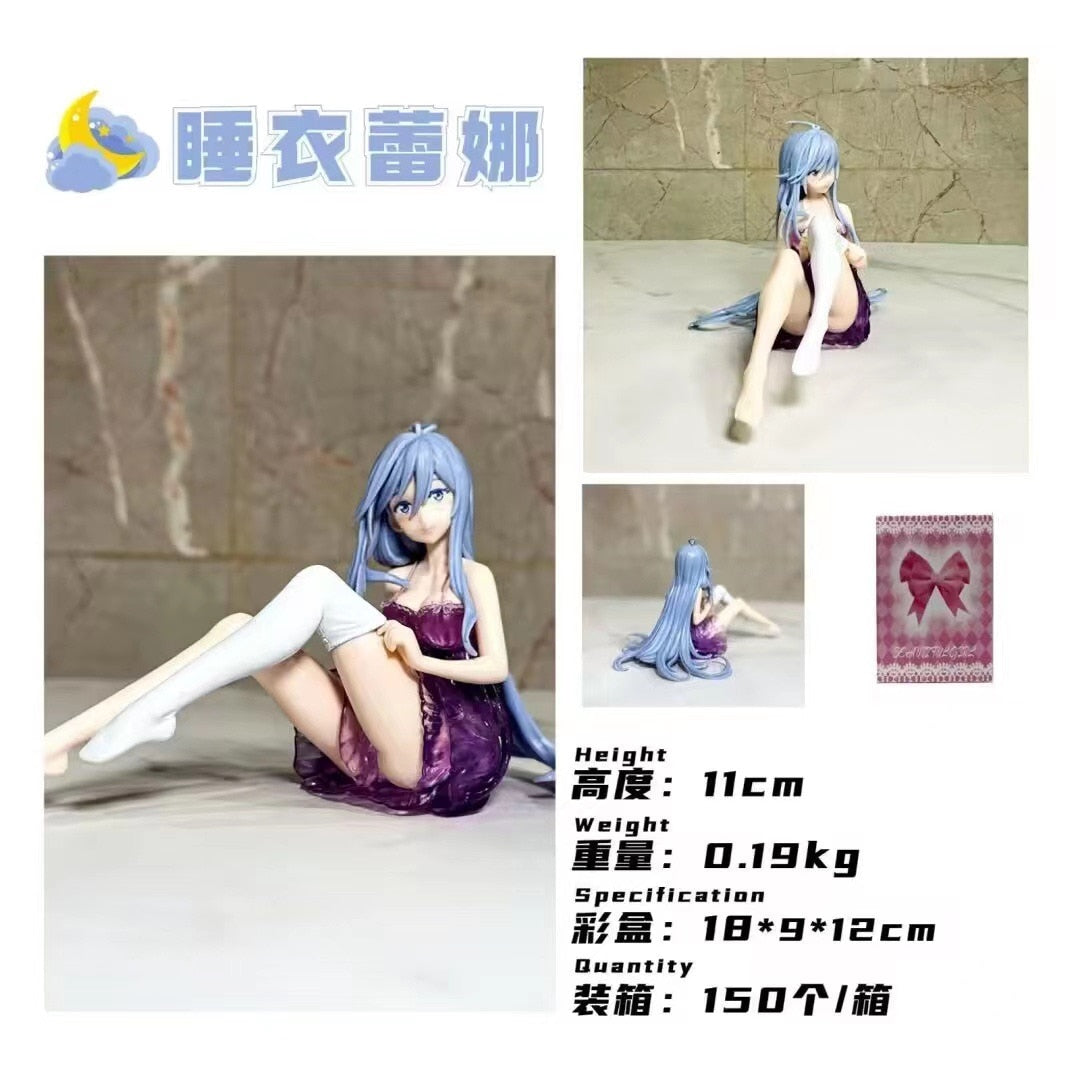 New Anime 86- Eighty Six Vladilena·Milize Figure Pajamas Sexy Stockings Pose Model Toy Sleeping Pose Decoration Doll 11CM