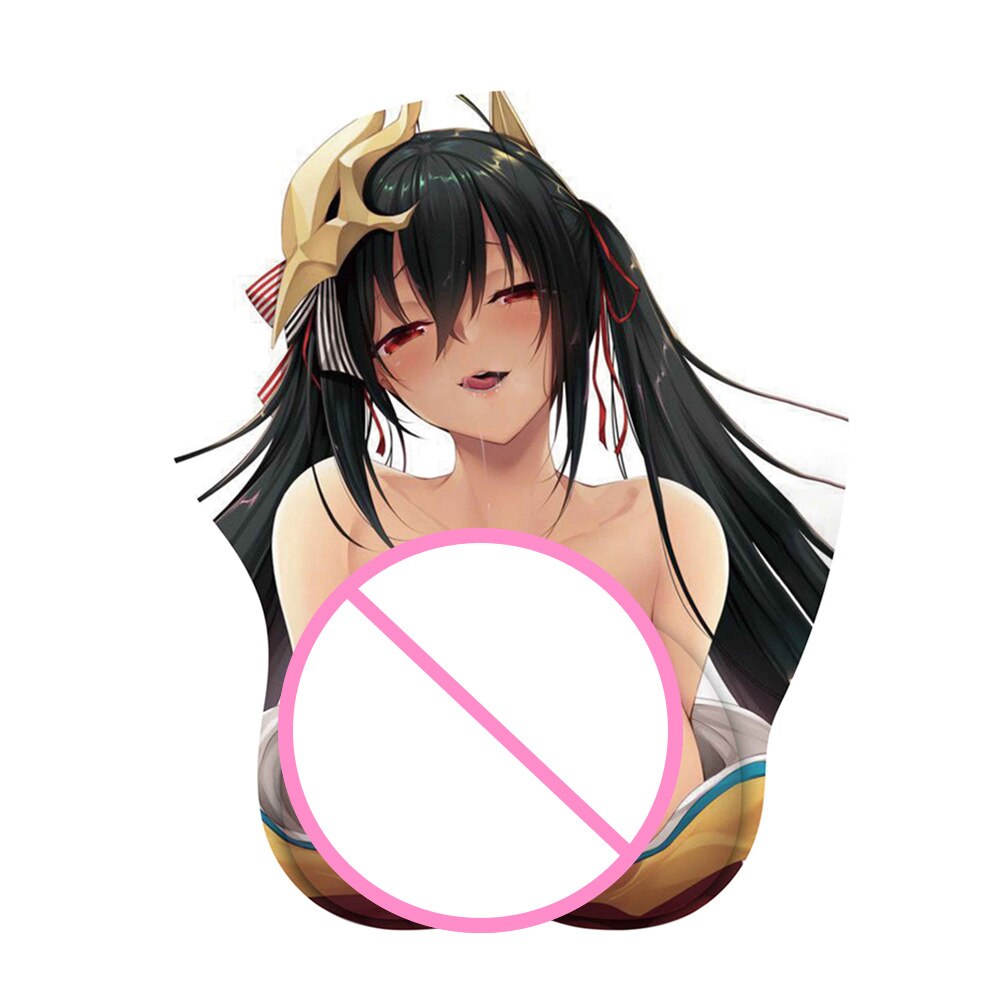 Demon Slayer Anime 3D Sexy Beauty Chest Hip Silicone Mouse Pad Wrist Support Anti Slip Mice Mat for PC Computer Laptop Gaming