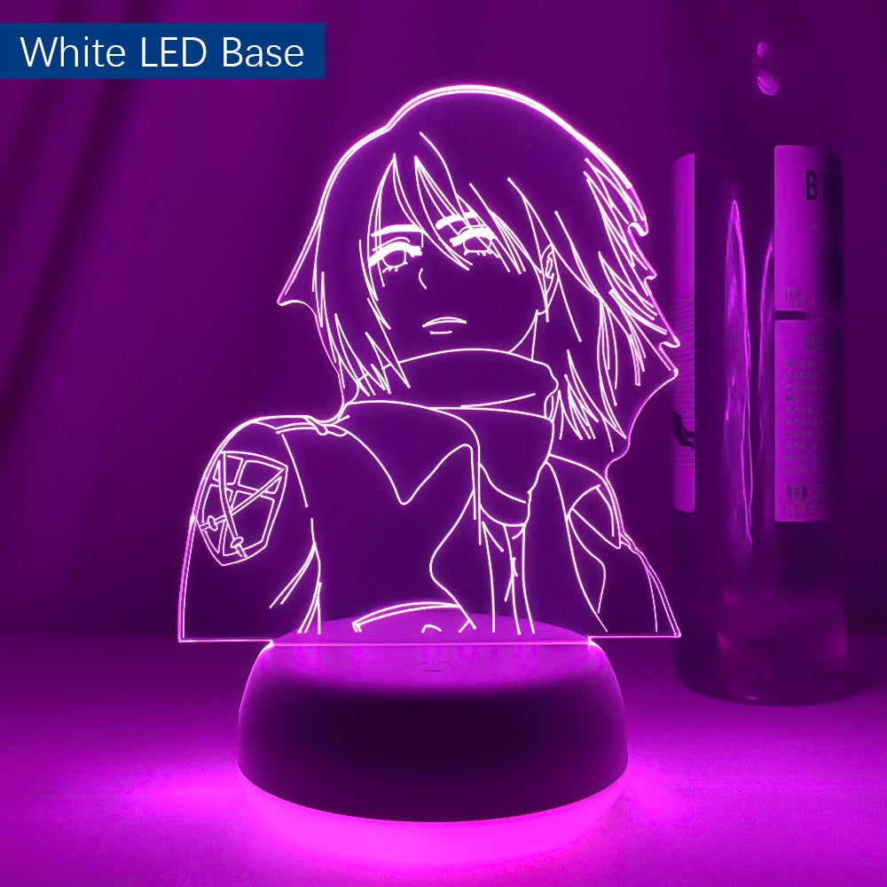 New Led Night Light Anime Attack on Titan Mikasa Ackerman Lamp for Room Decor Light Cool Birthday Gift Bedside Desk Lamp Battery