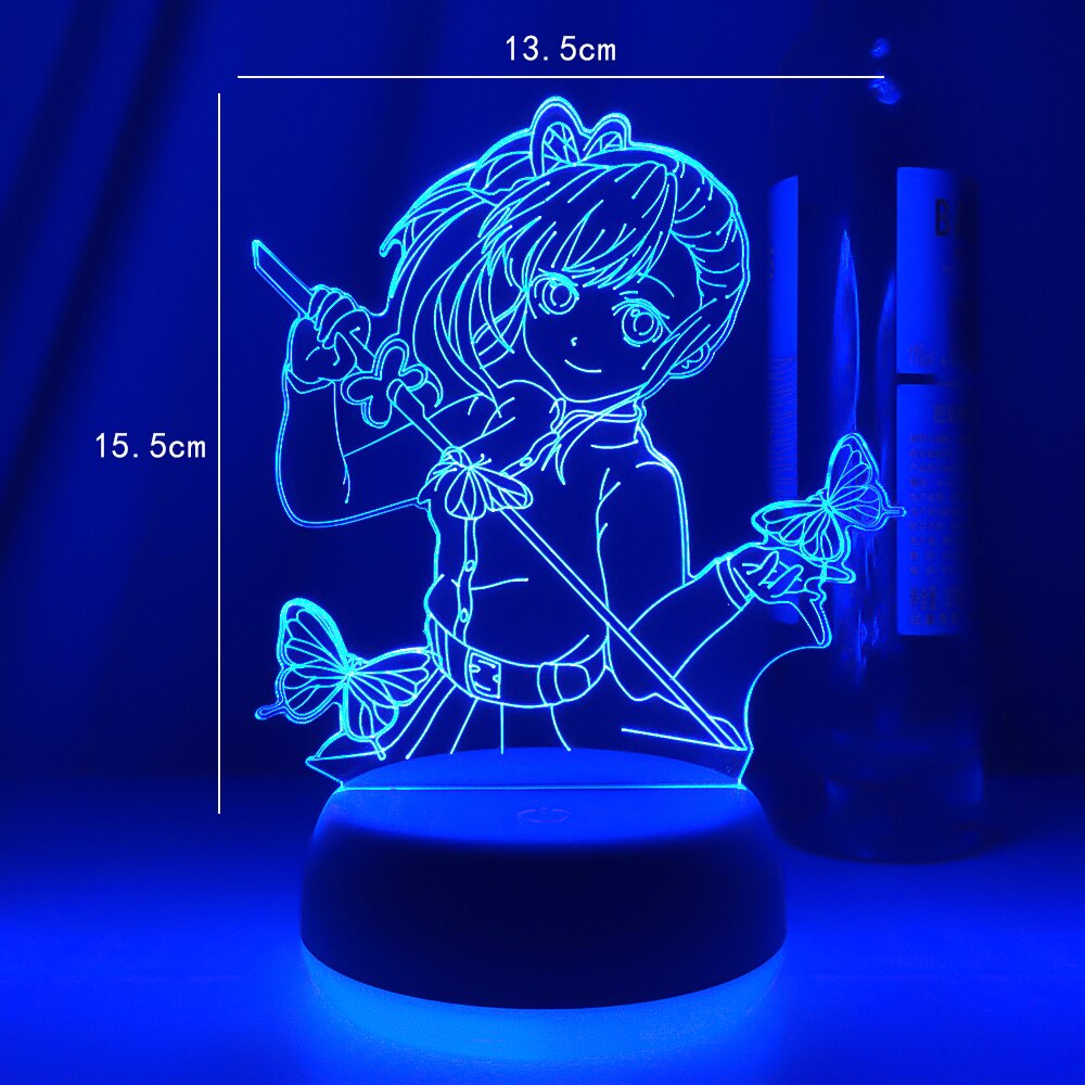 Anime Demon Slayer Tsuyuri Kanawo Figure Led Night Light for Girls Room Decor Nightlight Kimetsu No Yaiba Gift Table 3d Lamp