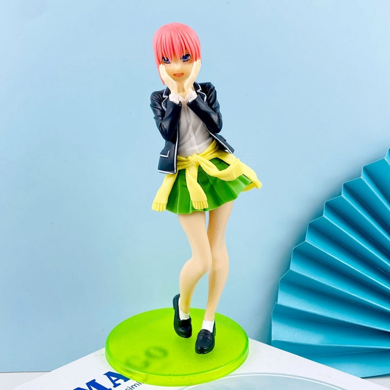 Hot Anime The Quintessential Quintuplets Figure Nakano Ichika Nino Itsuki School Uniform Standing Static Collection 20CM PVC Toy