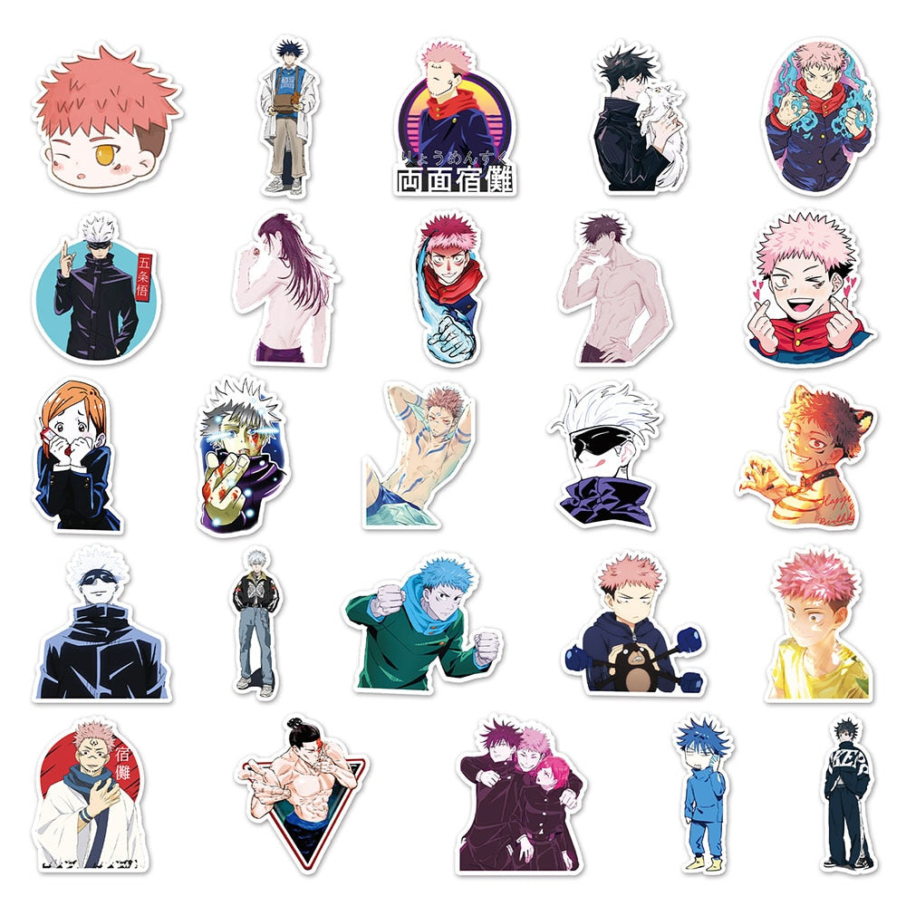 10/30/50PCS Anime Jujutsu Kaisen Stickers Kid Gift Decoration DIY Luggage Fridge Skateboard Car Cool Graffiti Decal Classic Toy