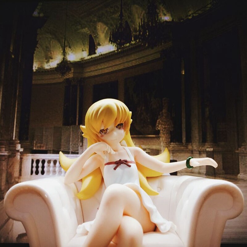 12cm Anime Bakemonogatari Series Figure Sofa Seat Oshino Shinobu PVC Action Figure Toys Collectible Model Toys