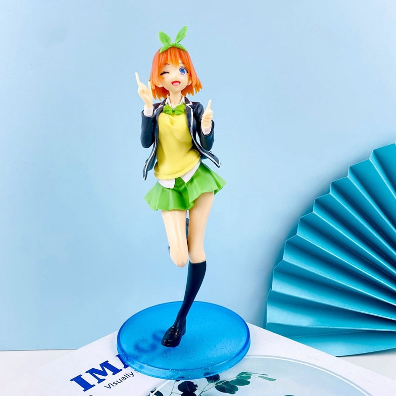 Hot Anime The Quintessential Quintuplets Figure Nakano Ichika Nino Itsuki School Uniform Standing Static Collection 20CM PVC Toy