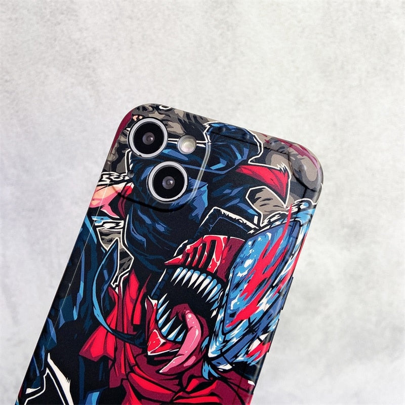 Luxury Japan Chainsaw Man Pattern Phone Case For IPhone 14 13 11 12 Pro Max XS Max  XR X 7 8 Plus SE2 Anime Silicone Cover Funda