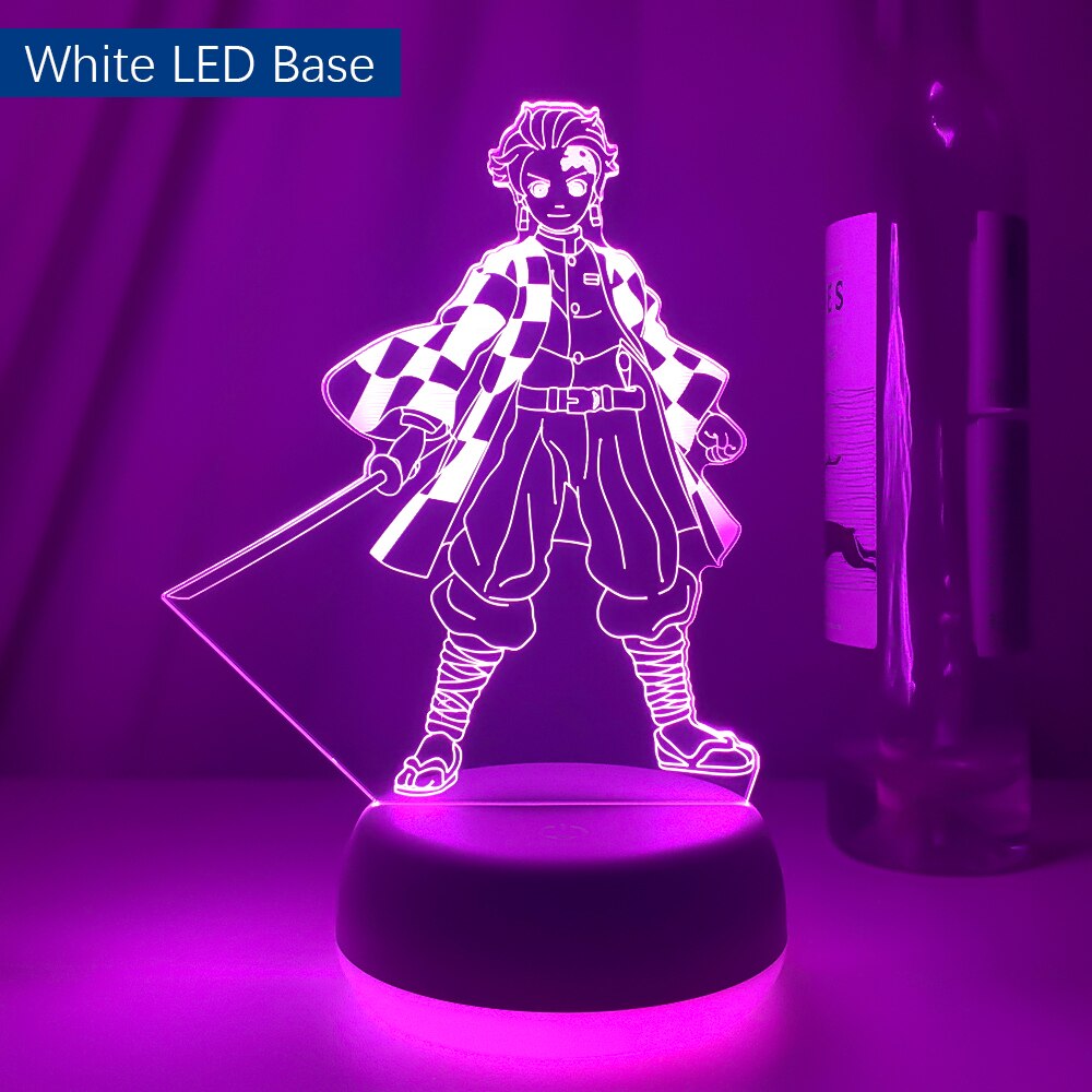 Kimetsu No Yaiba Tanjiro Kamado Figure Led Night Light for Kids Bedroom Decor Nightlight Child Desk 3d Lamp Demon Slayer Gift