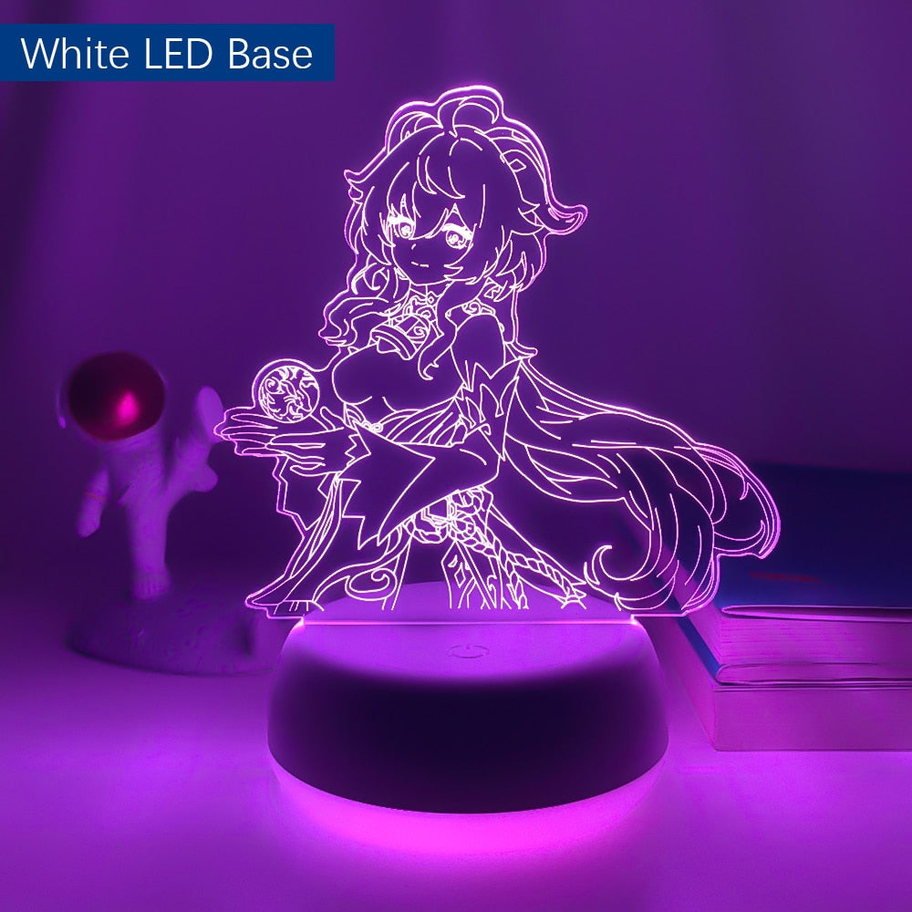 Acrylic Led Night Lamp Genshin Impact Ganyu Led Night Light Game