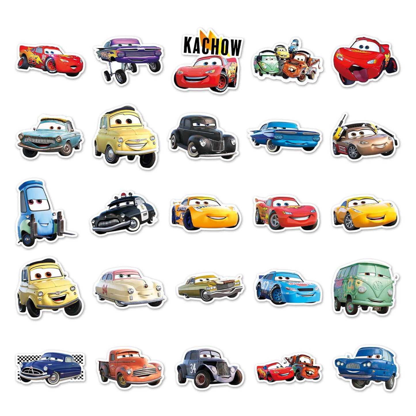 10/30/50pcs Disney Cartoon Cars Lightning McQueen Stickers DIY Skateboard Fridge Motorcycle Luggage Car Waterproof Sticker Toy