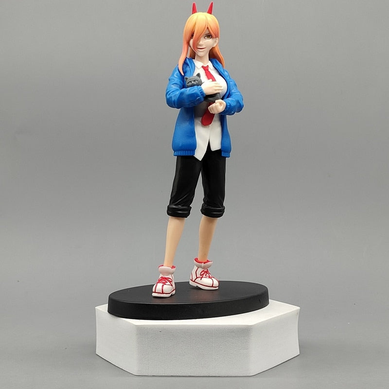 New 18cm Chainsaw Man Denji Anime Figure Pochita Action Figure Scene Ornament Collectible Model Doll Power Toy Makima Toys PVC