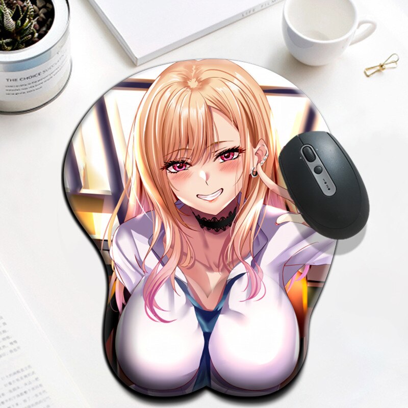 Anime Sono Bisque Doll Wa Koi Wo Suru Kitagawa Marin Sexy Big Breast MousePad 3D Sexy Manga Wrist Rest Oppai Silicone Boobs Mat