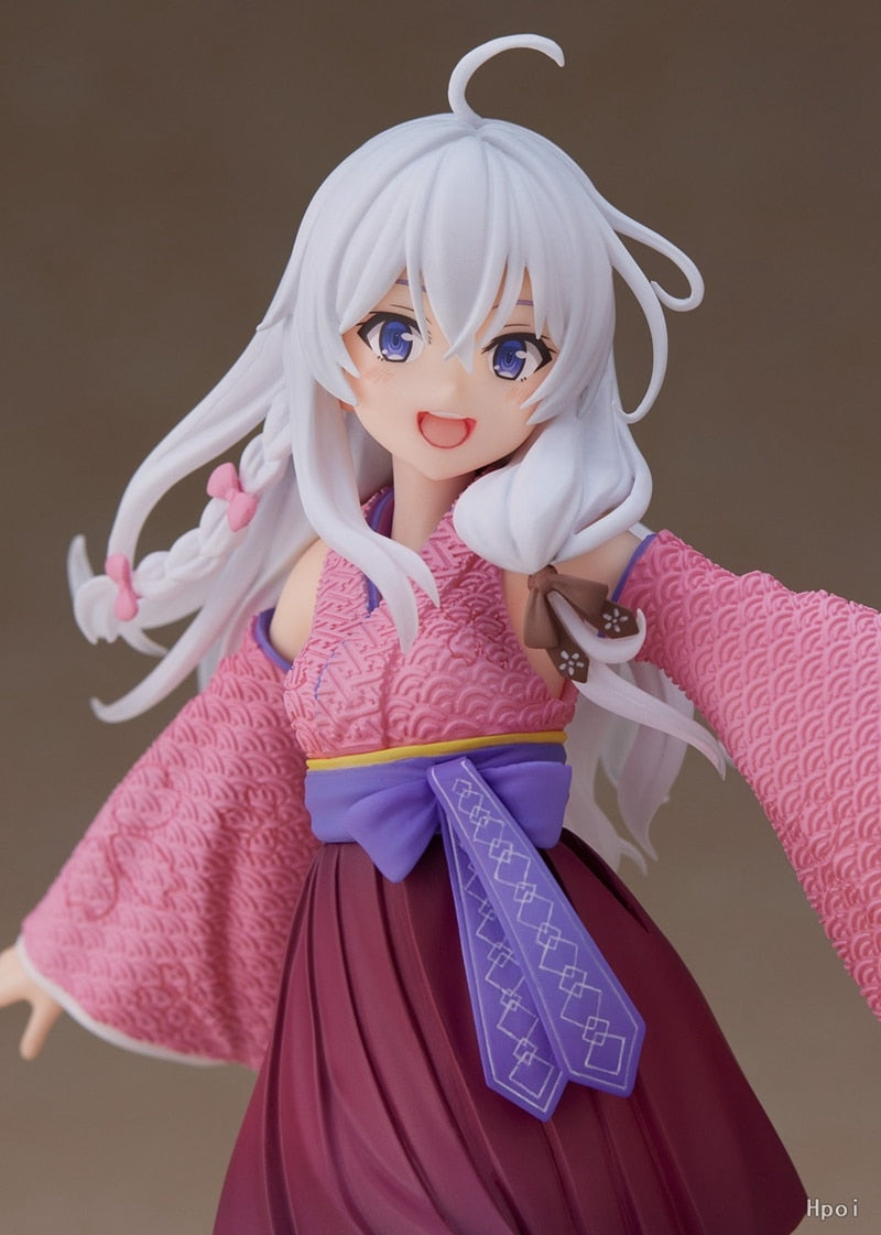 20CM Anime Figure Japanese Version Anime Figure Scenery Witch&#39;s Journey Ashen Witch Mage Action Figure Kimoni Model Toys Doll