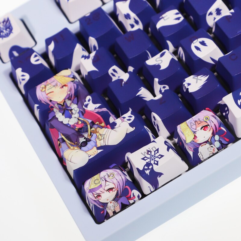 108 Keys Genshin Impact PBT 5 Sides Dye Subbed Keycaps Cartoon Anime Gaming Key Caps Backlit Keycap For Qiqi