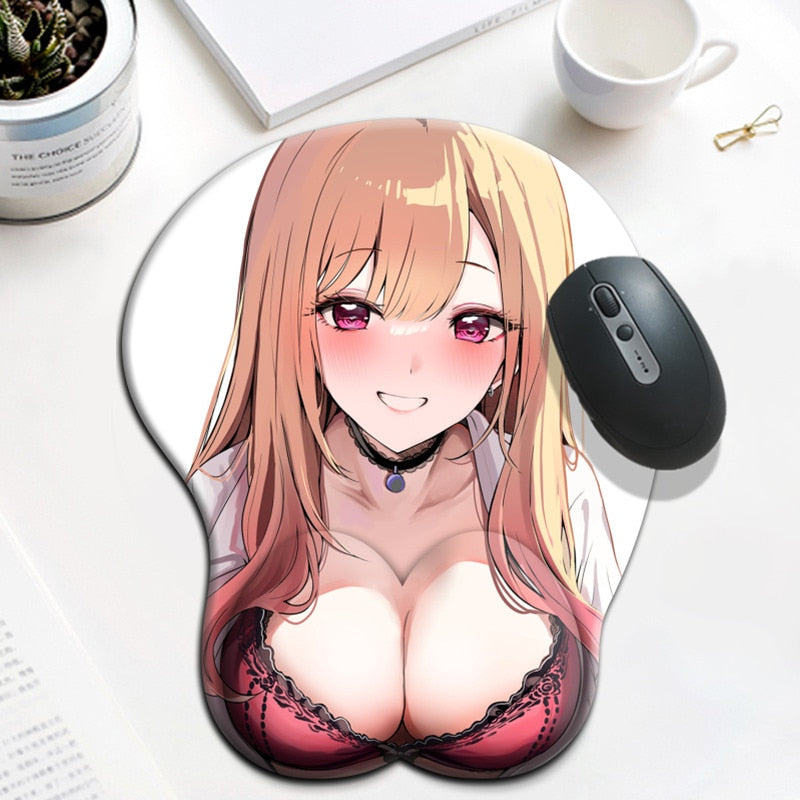 Anime Sono Bisque Doll Wa Koi Wo Suru Kitagawa Marin Sexy Big Breast MousePad 3D Sexy Manga Wrist Rest Oppai Silicone Boobs Mat