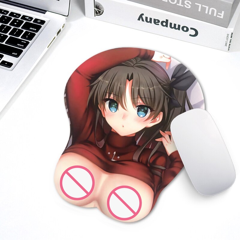 Yuan God Game Computer Creative Idea 3D Stereo Silicone Mouse Pad Anime Sexy Beauty Chest Hand Rest Mouse Pad