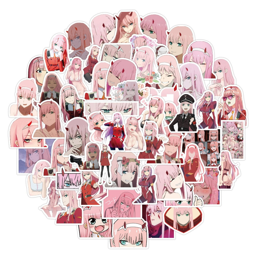 10/30/60PCS Anime DARLING in the FRANXX Stickers Cute ZERO TWO Graffiti Decals DIY Phone Suitcase Fridge Stationary Classic Toys