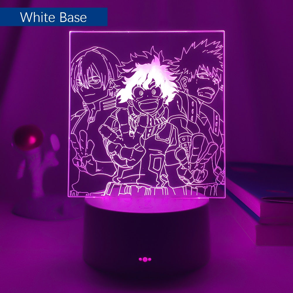 Anime Led Light My Hero Academia Deku Bakugo Shoto Todoroki for room Decor Home Lighting Birthday Gift 3d Led Lamp Manga MHA