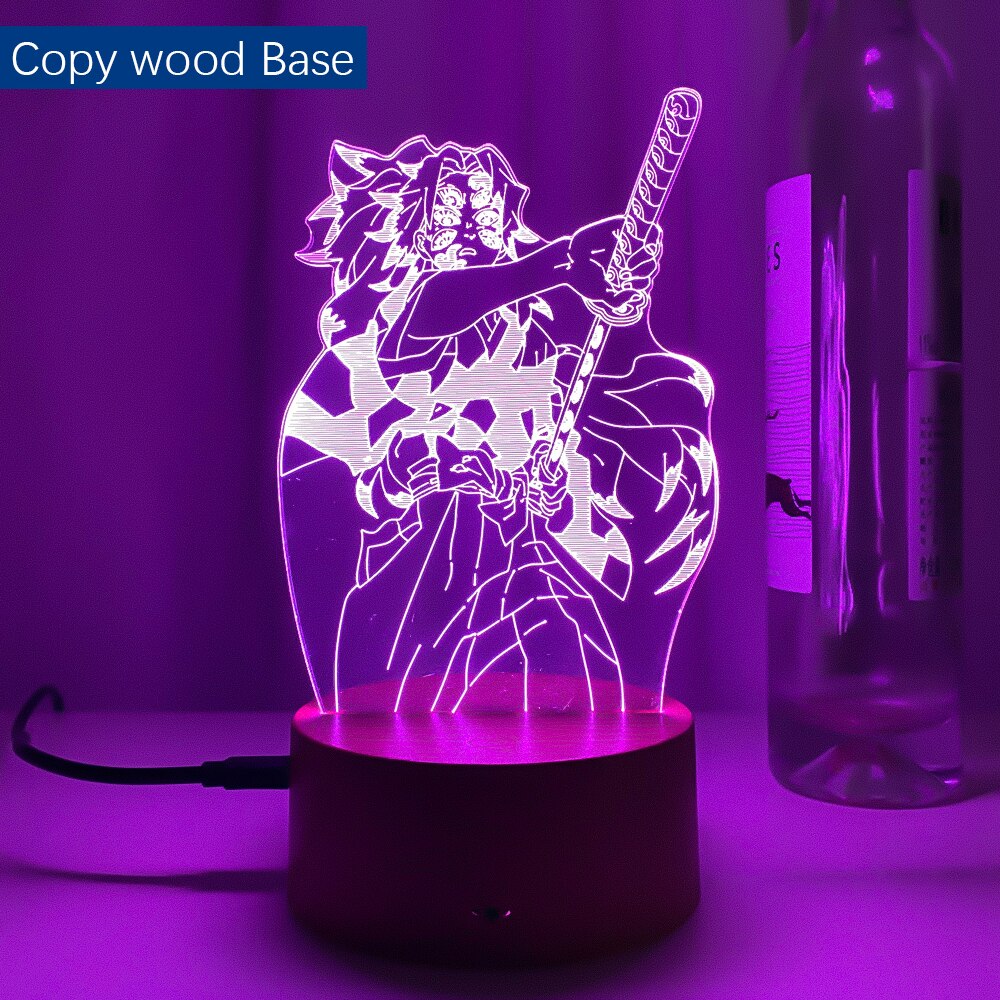 Anime Led Light Kimetsu No Yaiba Kokushibo for Bedroom Decoration Night Light Gift Manga 3d Lamp Demon Slayer Room Decor